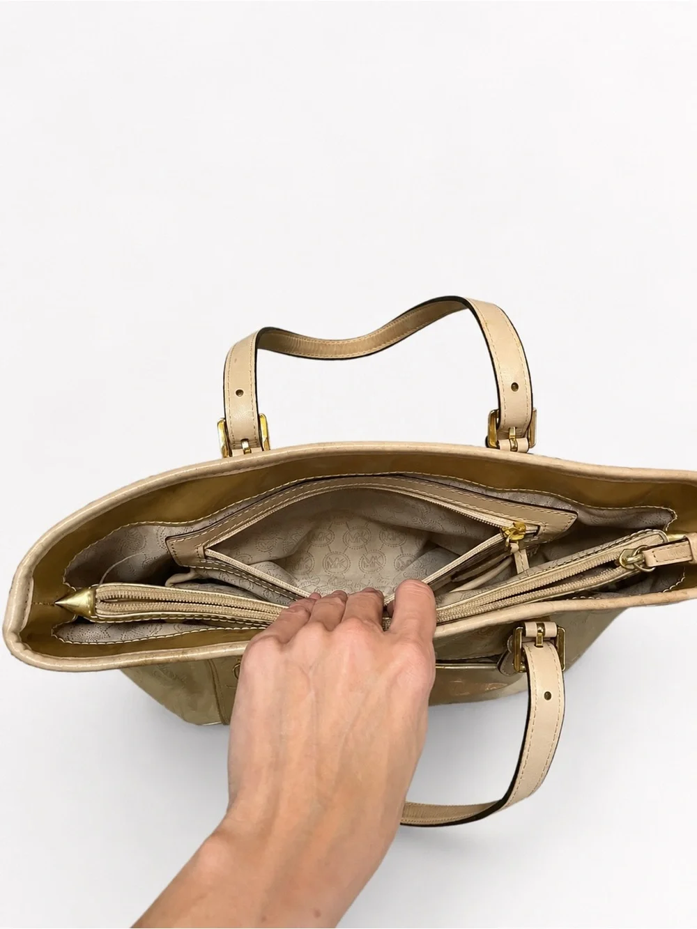 Michael Kors Metallic Gold Signature Tote